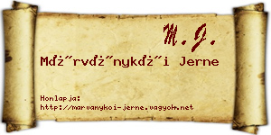 Márványkői Jerne névjegykártya